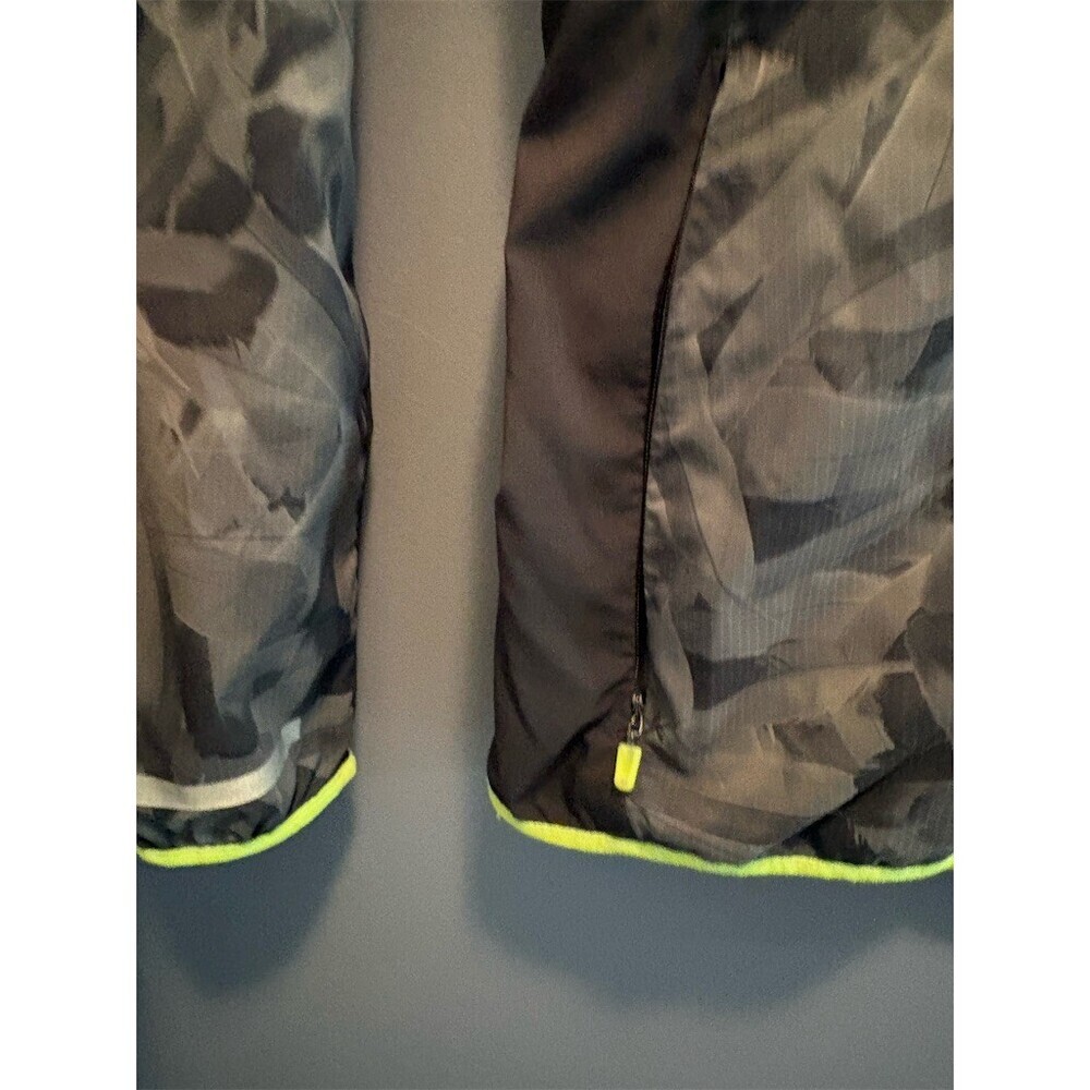 Nike Windbreaker Jacket Womens Small Gray Black Geometric Hooded Full Zip - Picture 4 of 14